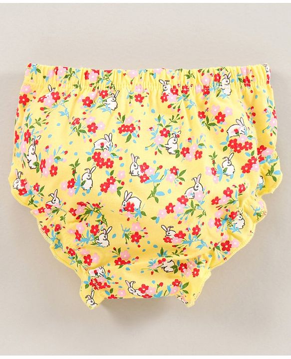 Babyhug Bloomers Multi Print Pack Of 3 - Pink Yellow