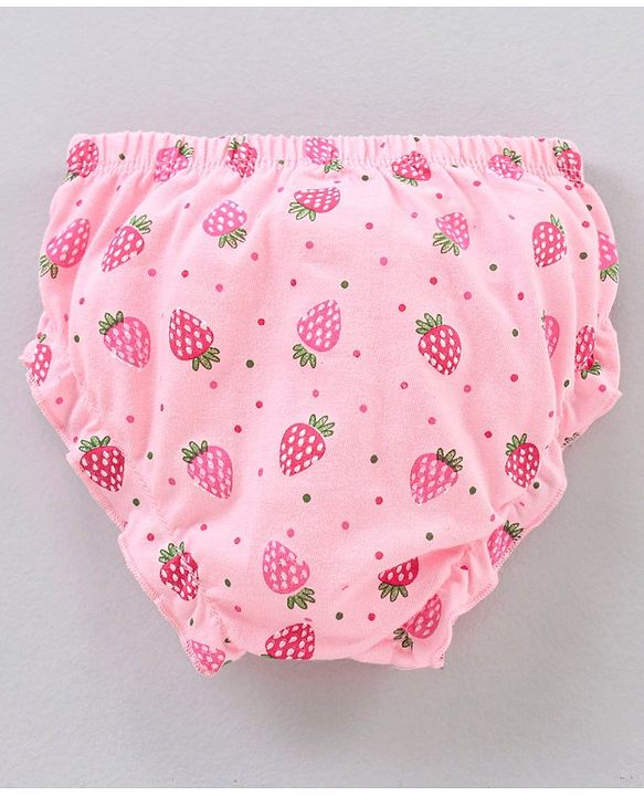 Babyhug Cotton Bloomers Strawberry Printed Pack of 3 - Pink & Yellow