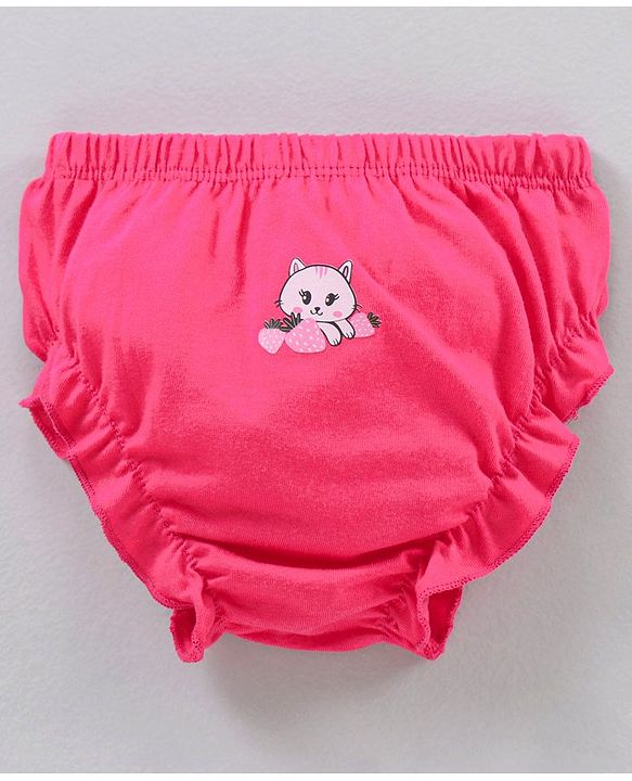 Babyhug Cotton Bloomers Strawberry Printed Pack of 3 - Pink & Yellow