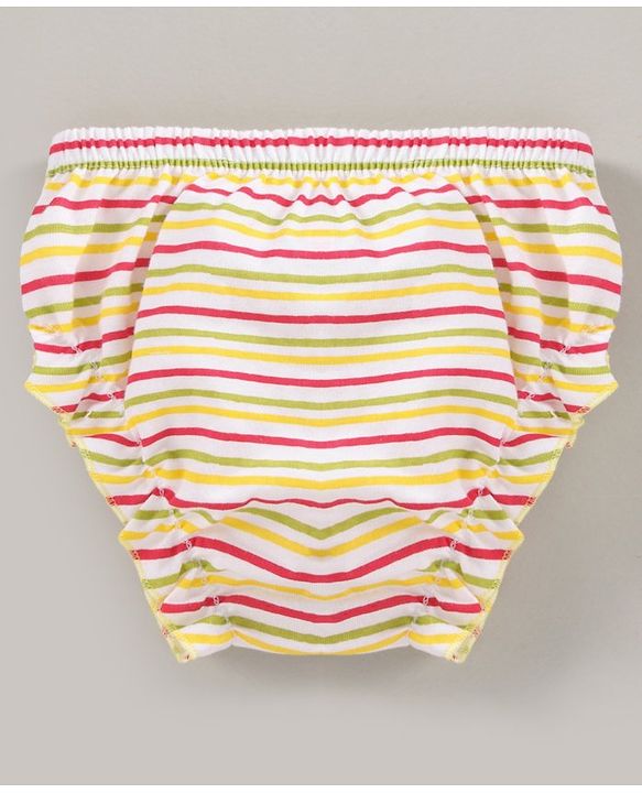 Babyhug Cotton Panties Butterfly Printed & Striped Pack Of 3 - Multicolour