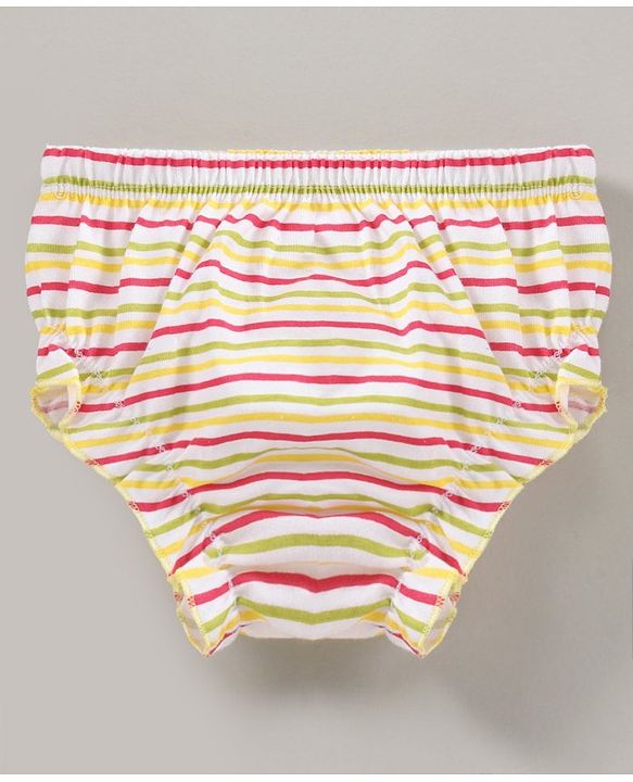 Babyhug Cotton Panties Butterfly Printed & Striped Pack Of 3 - Multicolour