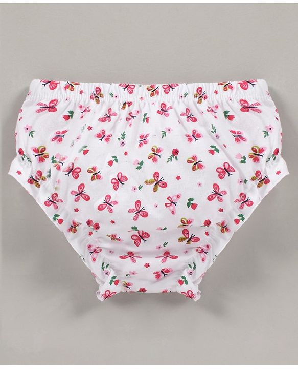 Babyhug Cotton Panties Butterfly Printed & Striped Pack Of 3 - Multicolour