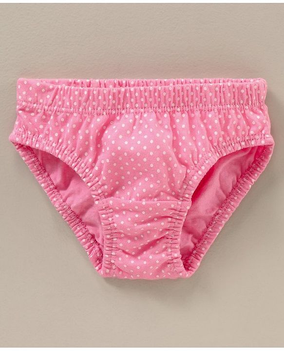 Babyhug 100% Cotton Dot Printed Pantied Pack Of 3 - Pink Yellow & Blue