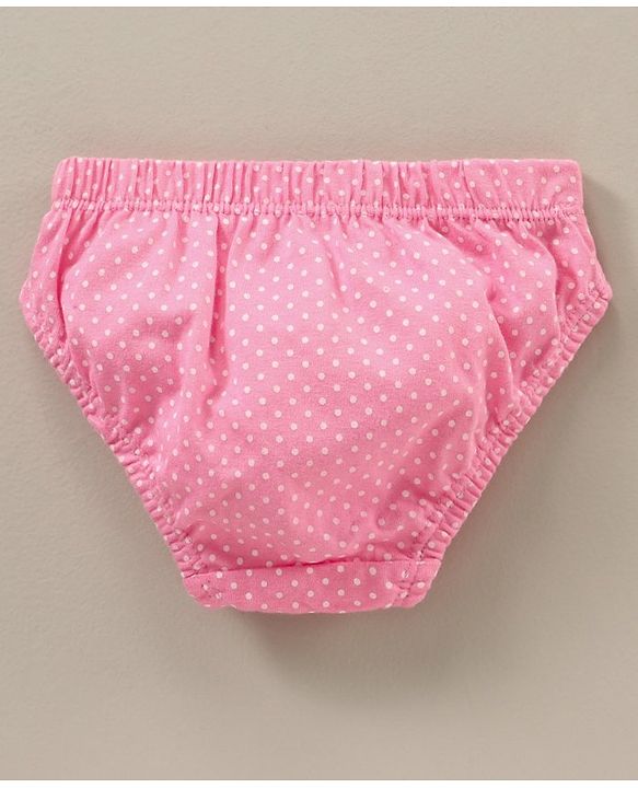 Babyhug 100% Cotton Dot Printed Pantied Pack Of 3 - Pink Yellow & Blue