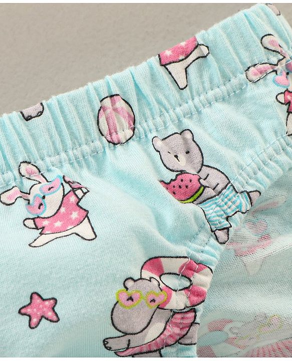 Babyhug 100% Cotton Dot Printed Pantied Pack Of 3 - Pink Yellow & Blue