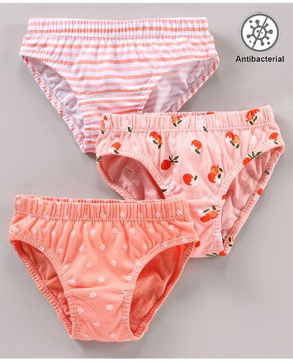 Babyhug 100% Cotton Antibacterial Panties Pack of 3 - Multicolour