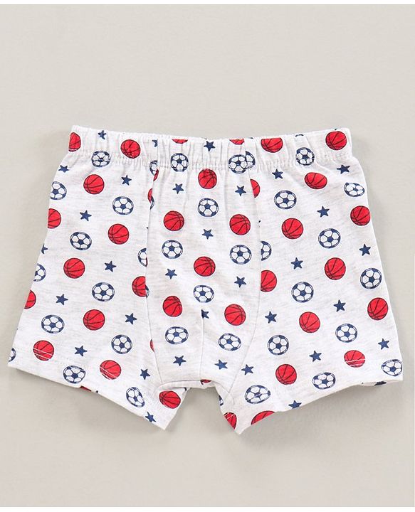 Babyhug 100% Cotton Briefs Balls And Stripe Print Pack Of 3 - Orange White