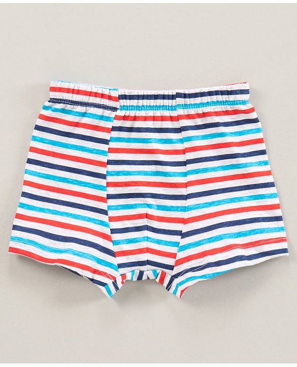 Babyhug 100% Cotton Briefs Balls And Stripe Print Pack Of 3 - Orange White