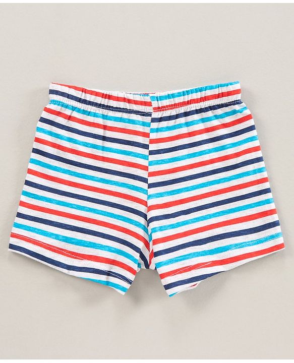 Babyhug 100% Cotton Briefs Balls And Stripe Print Pack Of 3 - Orange White