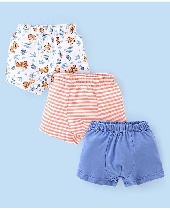 Babyhug 100% Cotton Striped Briefs Pack of 3 - Multicolor