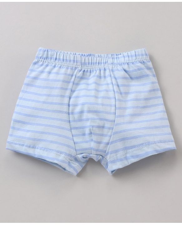 Babyhug 100% Cotton Striped & Animal Printed Briefs Pack Of 3 - Blue Orange & White