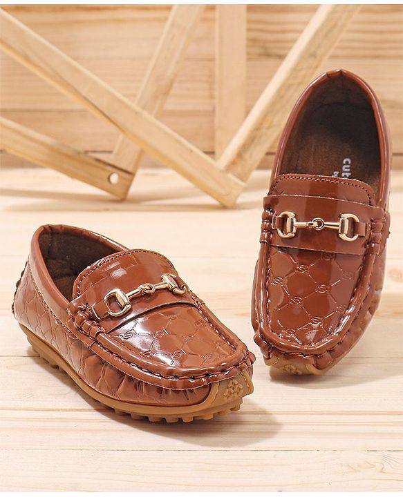Cute Walk by Babyhug Slip On Party Wear Loafer Shoes - Brown