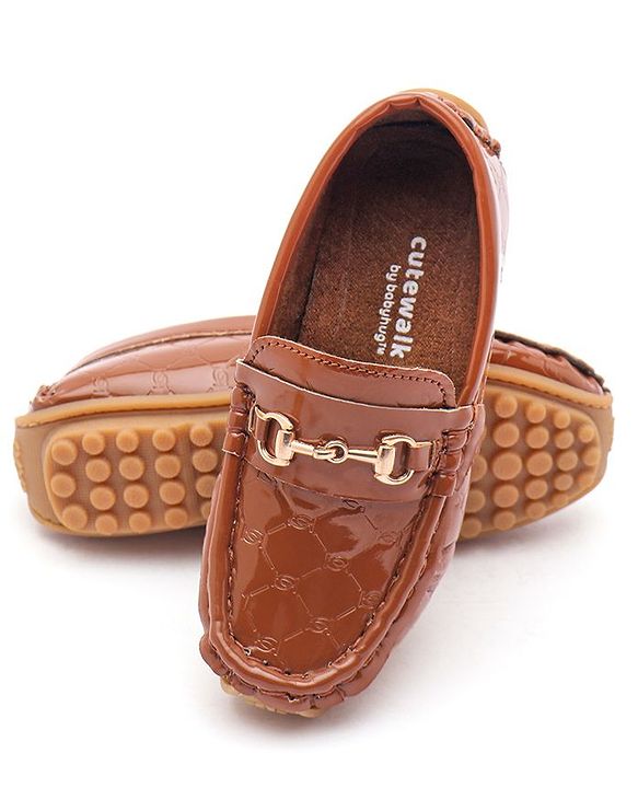 Cute Walk by Babyhug Slip On Party Wear Loafer Shoes - Brown