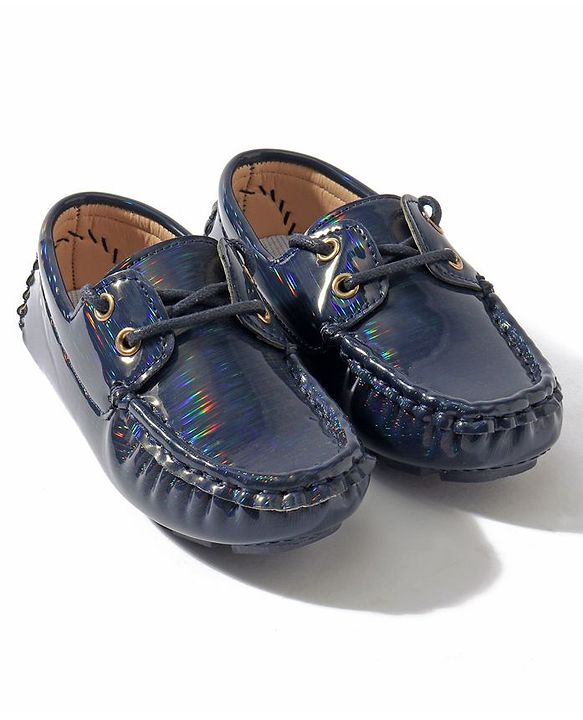 Cute Walk by Babyhug Lace Party Wear Loafer Shoes - Blue