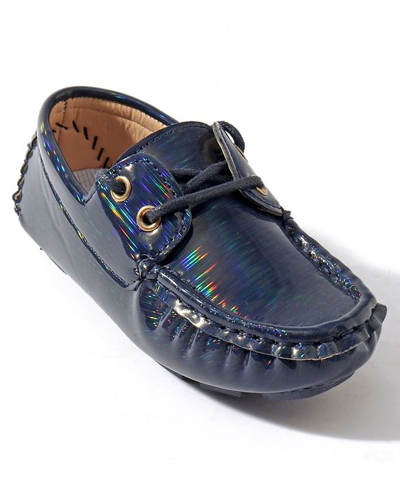 Cute Walk by Babyhug Lace Party Wear Loafer Shoes - Blue