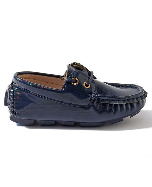 Cute Walk by Babyhug Lace Party Wear Loafer Shoes - Blue