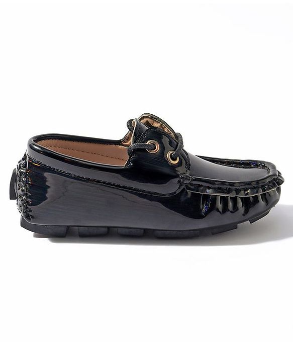 Cute Walk by Babyhug Lace Party Wear Loafer Shoes - Black