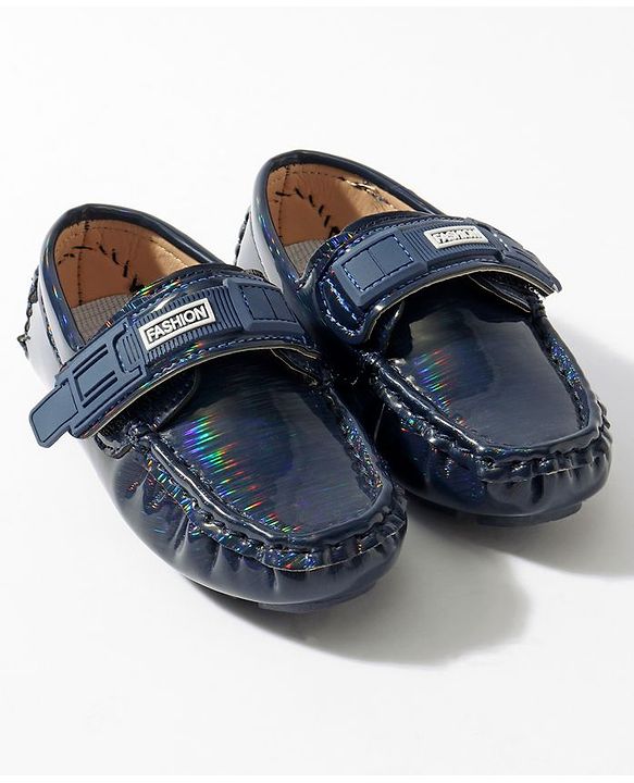 Cute Walk by Babyhug Velcro Party Wear Loafer Shoes - Blue