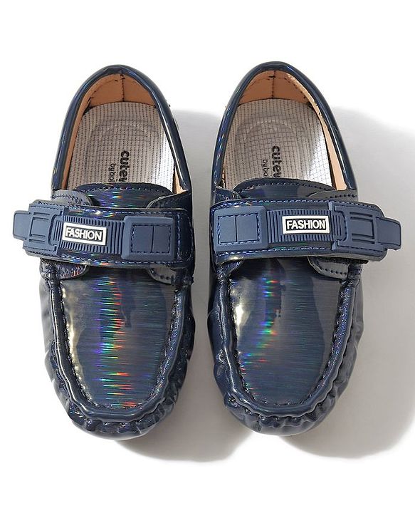 Cute Walk by Babyhug Velcro Party Wear Loafer Shoes - Blue