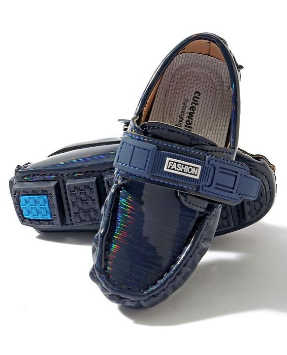 Cute Walk by Babyhug Velcro Party Wear Loafer Shoes - Blue