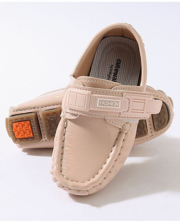 Cute Walk by Babyhug Velcro Party Wear Loafer Shoes - Pinkj