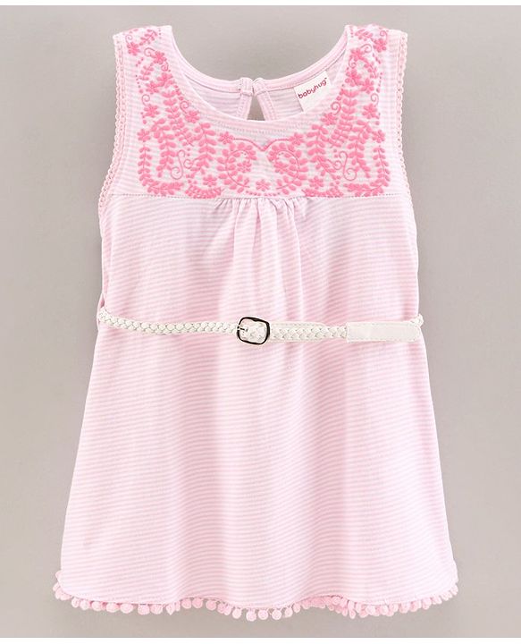 Babyhug Sleeveless HD Print Frock - Pink