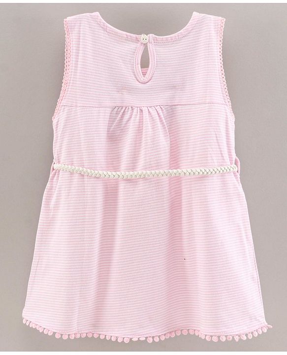 Babyhug Sleeveless HD Print Frock - Pink