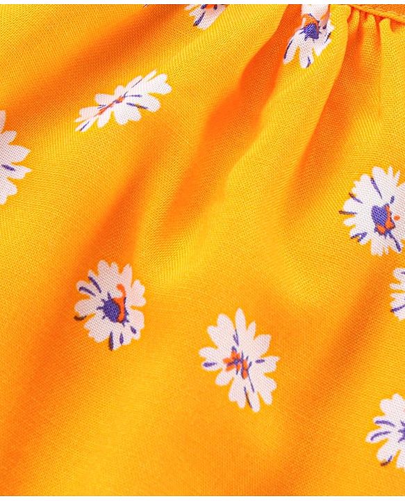 BABYHUG 100% Cotton Sleeveless Jumpsuit Floral Print - Yellow