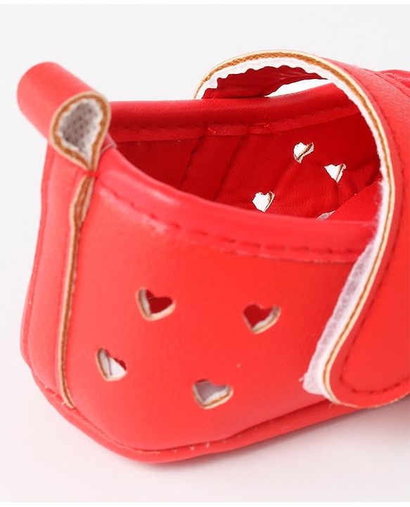 Cute Walk by Babyhug Velcro Closure Bellies Bow Applique & Laser Cut Detailing- Red
