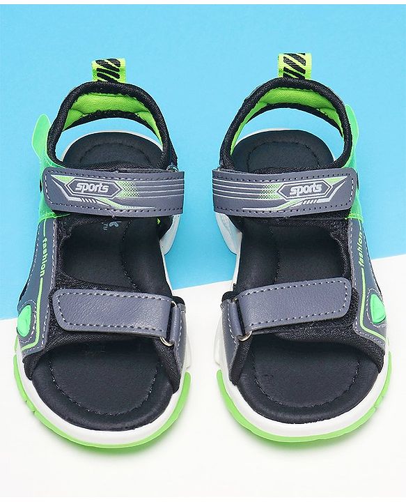 Cute Walk by Babyhug Sandals With Velcro Closure Text Print - Grey
