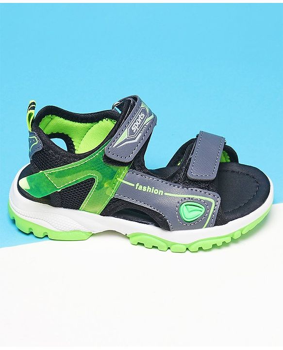 Cute Walk by Babyhug Sandals With Velcro Closure Text Print - Grey