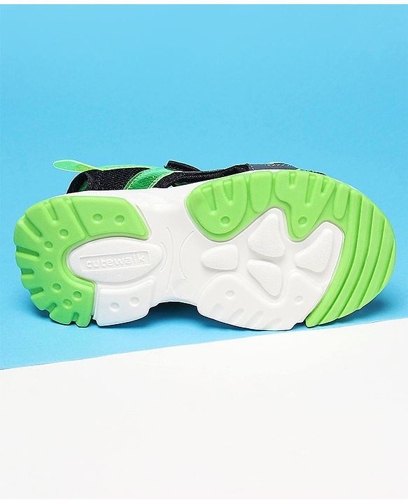 Cute Walk by Babyhug Sandals With Velcro Closure Text Print - Grey