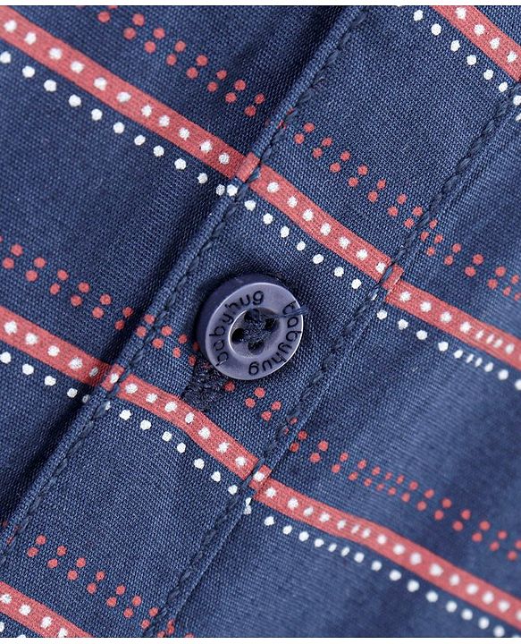Babyhug Full Sleeves Shirt Striped - Navy Blue