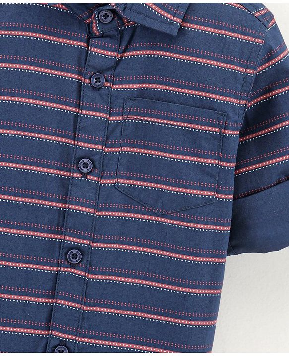 Babyhug Full Sleeves Shirt Striped - Navy Blue