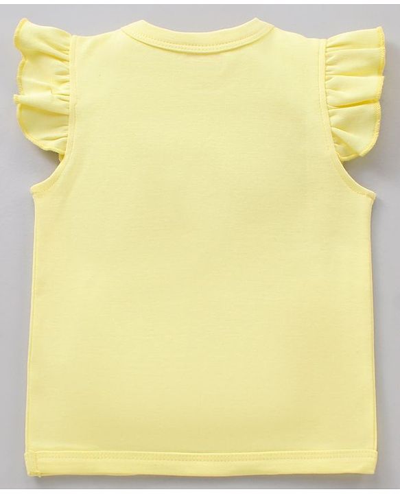 Babyhug Cap Sleeves Cotton Vests Printed Pack of 3 - Pink Blue Yellow