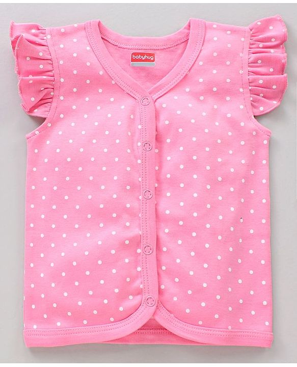 Babyhug Cap Sleeves Cotton Vests Printed Pack of 3 - Pink Blue Yellow
