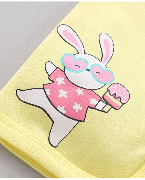 Babyhug Cap Sleeves Cotton Vests Printed Pack of 3 - Pink Blue Yellow
