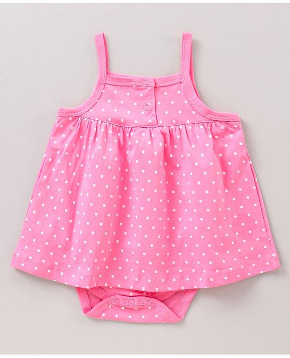 Babyhug 100% Cotton Sleeveless Onesies Dot Print Pack of 3 - Pink Yellow Blue