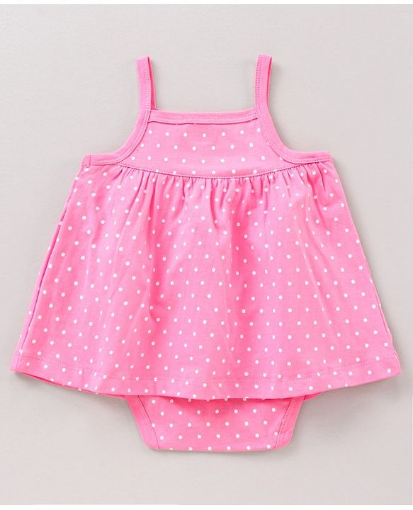 Babyhug 100% Cotton Sleeveless Onesies Dot Print Pack of 3 - Pink Yellow Blue