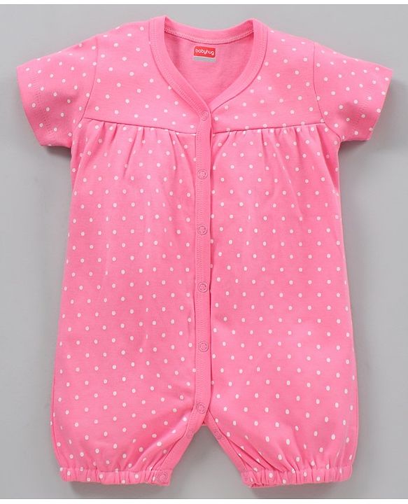 Babyhug 100% Cotton Cap Sleeves Romper Printed Pack of 2- Blue Pink