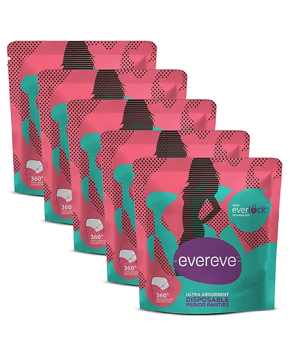 Evereve Ultra Absorbent Disposable Period Panties Size ML Pack Of 5 2 Piece  Each Online in India, Buy at Best Price from  - 10861823