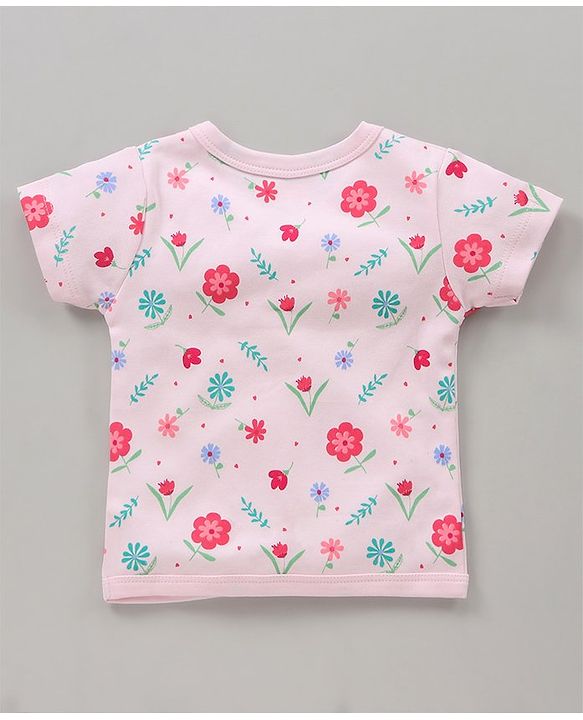 Babyhug Cotton Knit Half Sleeves Vests All Over Printed Pack of 3 - Multicolour