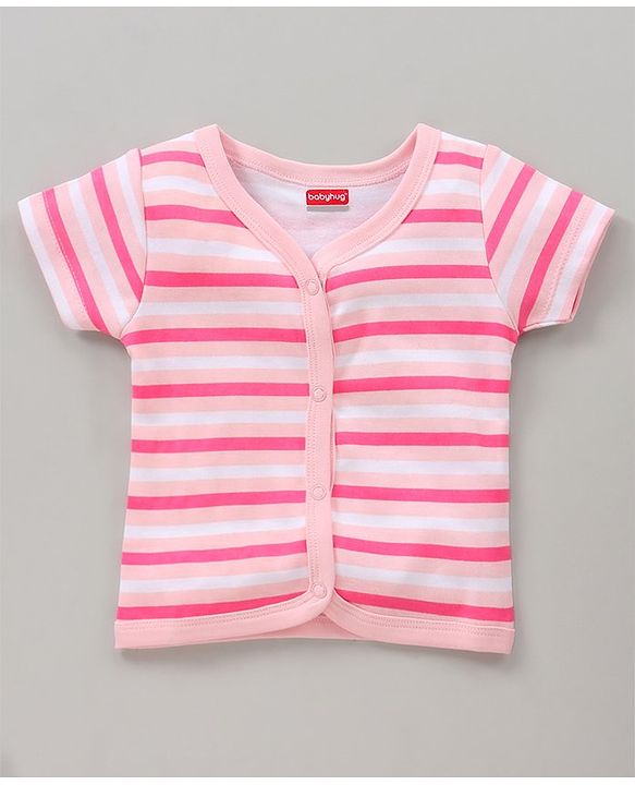 Babyhug Cotton Knit Half Sleeves Vests All Over Printed Pack of 3 - Multicolour