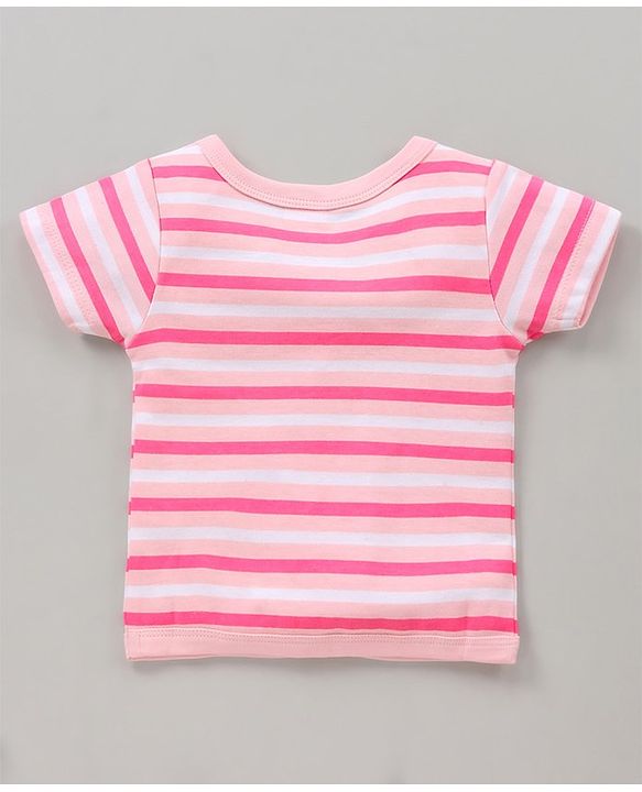 Babyhug Cotton Knit Half Sleeves Vests All Over Printed Pack of 3 - Multicolour