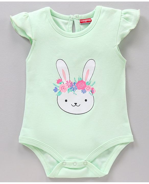 Babyhug Flutter Sleeves 100% Cotton Onesies Striped And Floral Print Pack of 3 - Pink and Blue