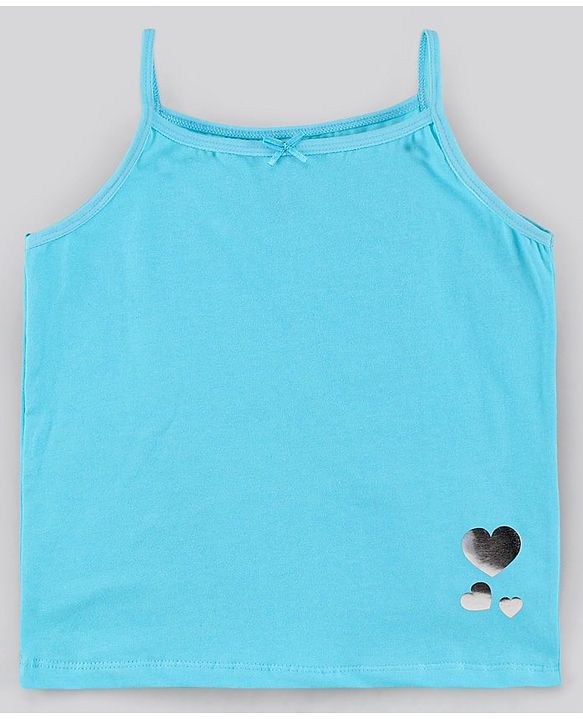 Pine Kids Sleeveless Biowashed Cotton Slips Heart Print Pack Of 3 (Colour May Vary)
