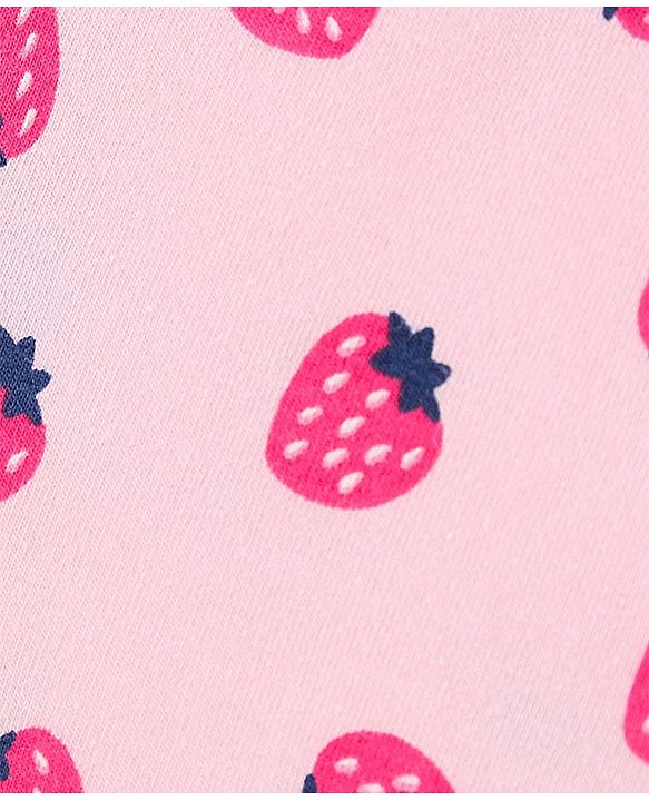 Pine Kids Anti Microbial & Bio Washed Singlet Sleeves Slips Polka Dots & Strawberry Print Pack of 3 (Color May Vary)