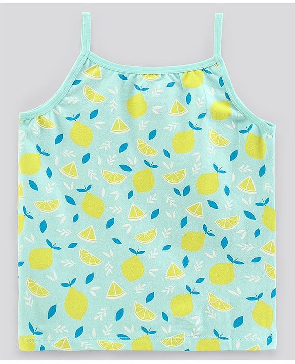 Pine Kids Anti-Microbial & Biowashed Sleeveless Slips Multi Print & Bow Pack Of 3 - Green Blue