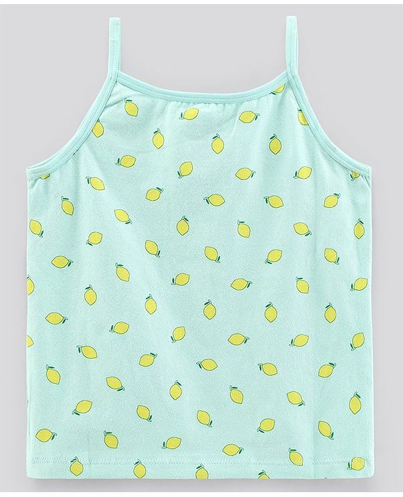 Pine Kids Anti-Microbial & Biowashed Sleeveless Slips Multi Print & Bow Pack Of 3 - Green Blue