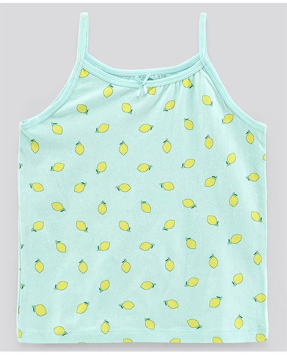 Pine Kids Anti-Microbial & Biowashed Sleeveless Slips Multi Print & Bow Pack Of 3 - Green Blue